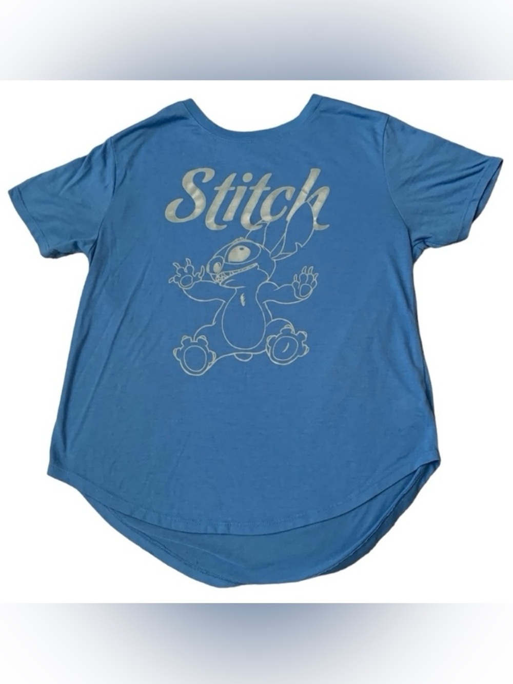 Disney Stitch Blue T-Shirt Women’s Size Large 11-13 High-Low Style Comfortable